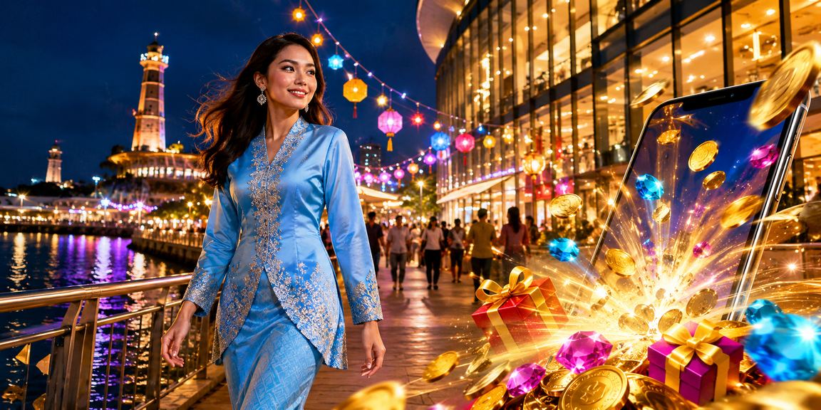 Pengguna Malaysia memakai baju kurung menggunakan kasino mudah alih 86000